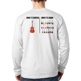 How It Started Guitar Lovers Meme Guitar Back Print Long Sleeve T-shirt - Thegiftio UK