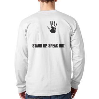 Stop Bullying Orange Stand Up Speak Out Unity Day Back Print Long Sleeve T-shirt - Seseable