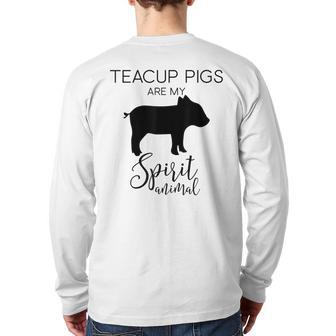 Teacup Pig Spirit Animal J000488 Back Print Long Sleeve T-shirt | Mazezy
