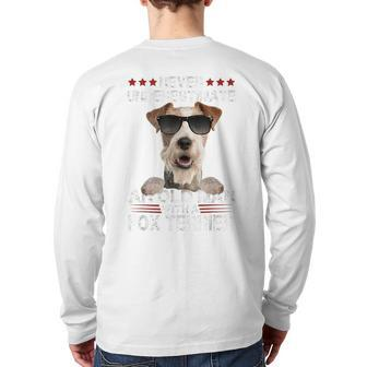 Never Underestimate An Old Man With A Fox Terrier Back Print Long Sleeve T-shirt | Mazezy