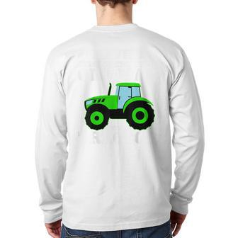 Never Underestimate An Old Man With A Tractor Driver Farmer Back Print Long Sleeve T-shirt - Seseable