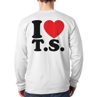 Valentine I Heart TS I Love Ts Couple Loving Back Print Long Sleeve T-shirt - Seseable