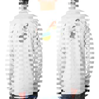 Veena Player Heartbeat Retro Ecg Ekg Back Print Long Sleeve T-shirt | Mazezy