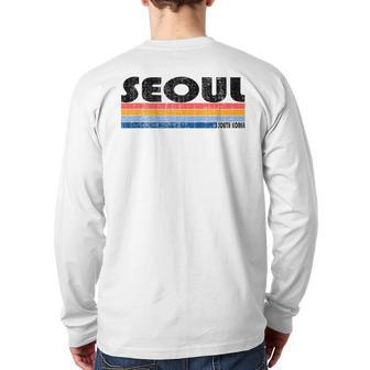 Vintage 70S 80S Style Seoul South Korea Back Print Long Sleeve T-shirt | Mazezy AU