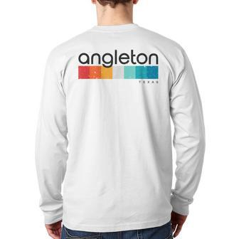 Vintage Angleton Tx Texas Usa Retro Back Print Long Sleeve T-shirt | Mazezy