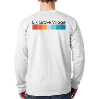 Vintage Elk Grove Village Usa Retro Back Print Long Sleeve T-shirt | Mazezy