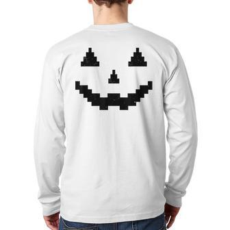 Vintage Jack O Lantern Halloween Jackolantern Pumpkin Face Back Print Long Sleeve T-shirt - Seseable