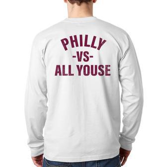 Vintage Philly Vs All Youse Guys Philadelphia Slang Back Print Long Sleeve T-shirt - Monsterry AU