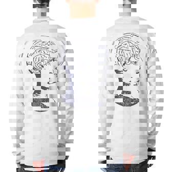 Vintage Phrenology Anatomy Brain Skull Diagram Back Print Long Sleeve T-shirt | Mazezy