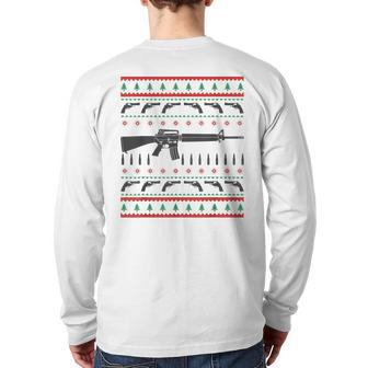 I Want Guns For Christmas Ugly Christmas Sweater 2 Back Print Long Sleeve T-shirt - Monsterry