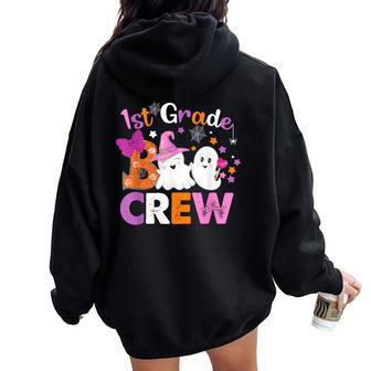 1St Grade Boo Crew First Grade Halloween Costume Teacher Kid Women Oversized Hoodie Back Print - Monsterry