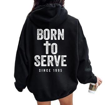 28 Year Old Christian Love Jesus And God 1995 28Th Birthday Women Oversized Hoodie Back Print | Mazezy