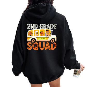 2Nd Grade Squad School Second Grader Teacher Women Oversized Hoodie Back Print - Seseable