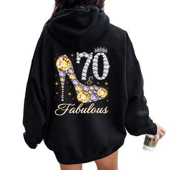 70 And Fabulous 70Th Birthday Diamond For Women Women Oversized Hoodie Back Print | Mazezy