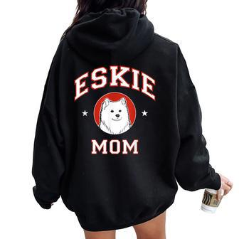 American Eskimo Dog Mom Dog Mother Women Oversized Hoodie Back Print | Mazezy