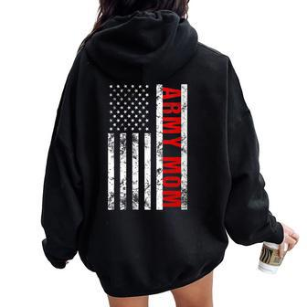 American Flag Army Mom Army Mother Women Oversized Hoodie Back Print | Mazezy CA