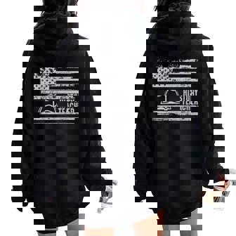 American History Teacher United States Flag Women Oversized Hoodie Back Print | Mazezy