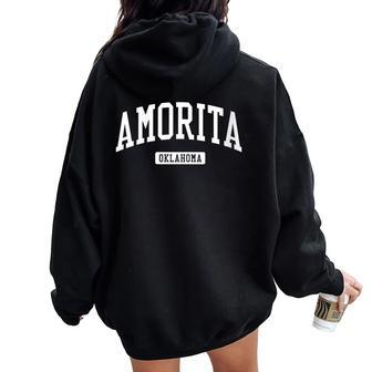 Amorita Oklahoma Ok College University Sports Style Women Oversized Hoodie Back Print | Mazezy
