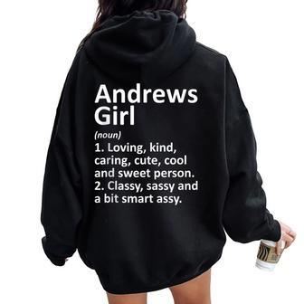 Andrews Girl Tx Texas City Home Roots Women Oversized Hoodie Back Print | Mazezy