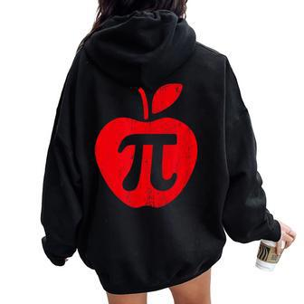 Apple Pi Day Math Nerd Pie Teacher 314 Women Oversized Hoodie Back Print | Mazezy