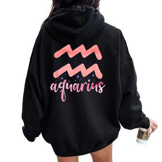 Aquarius Girl Horoscope For Her Aquarius Women Oversized Hoodie Back Print | Mazezy