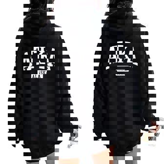 Atka Alaska Ak College University Sports Style Women Oversized Hoodie Back Print | Mazezy
