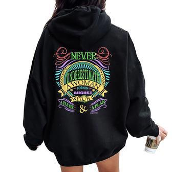 August Birthday Never Underestimate A Woman With A Prayer Women Oversized Hoodie Back Print - Seseable