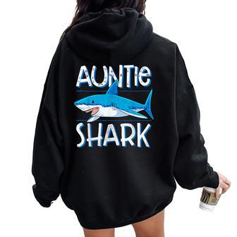 Auntie Shark T Family Matching Aunt Jawsome Women Oversized Hoodie Back Print | Mazezy