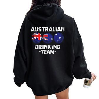 Australian Beer Drinking Team Flag Party Women Oversized Hoodie Back Print - Seseable