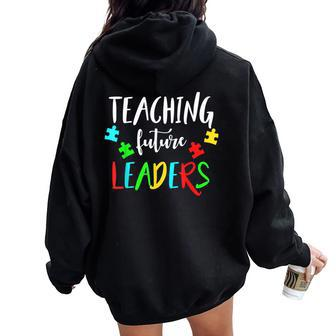 Autism Teacher For Special Education In School Women Oversized Hoodie Back Print | Mazezy