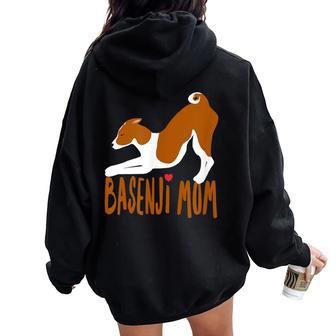 Basenji I Love My Mom -Cute And Fun For Dog People Women Oversized Hoodie Back Print | Mazezy