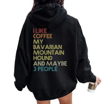 Bavarian Mountain Hound Dog Owner Coffee Lovers Vintage Women Oversized Hoodie Back Print | Mazezy