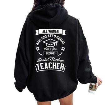 Become Social Studies Teacher T Teacher T Women Oversized Hoodie Back Print | Mazezy
