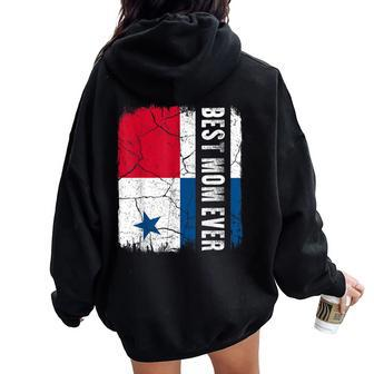 Best Panamanian Mom Ever Panama Flag Mother's Day Women Oversized Hoodie Back Print | Mazezy