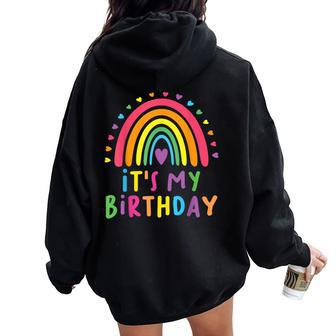 My Birthday For & Ns Girls Rainbow Women Oversized Hoodie Back Print - Monsterry DE