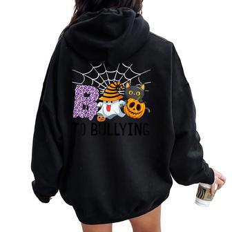 Boo Anti Bullying Halloween 2023 Orange Unity Day Girl Women Oversized Hoodie Back Print | Mazezy DE