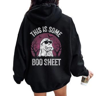 This Is Some Boo Sheet Ghost Halloween Costume Women Oversized Hoodie Back Print | Mazezy