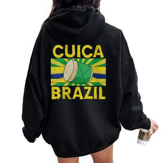 Brazil Cuica Music Percussion Instrument Player Musicial Women Oversized Hoodie Back Print | Mazezy
