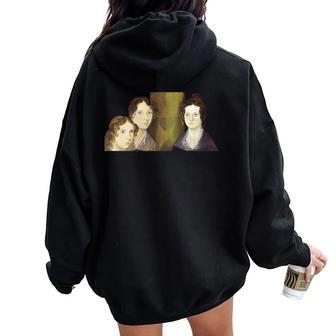 The Bronte Sisters Portrait Branwell Bronte Women Oversized Hoodie Back Print | Mazezy