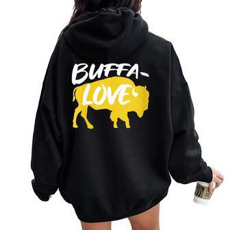 Buffa-Love Buffalo New York Women Oversized Hoodie Back Print | Mazezy