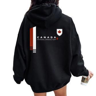 Canada National Drinking Team Canadian Beer Pride Women Oversized Hoodie Back Print | Mazezy