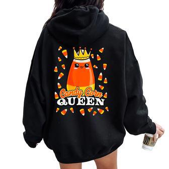 Candy Corn Queen Halloween Costume Girls Women Oversized Hoodie Back Print - Thegiftio UK
