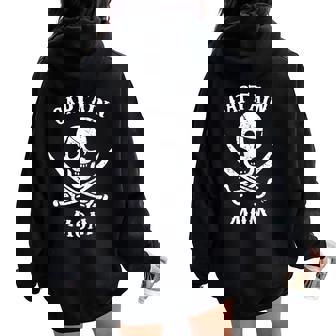 Captain Mom Pirate For Family Pirate Women Oversized Hoodie Back Print | Mazezy