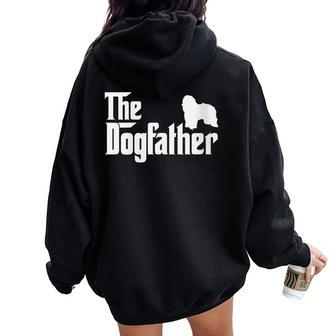 Catalan Sheepdog Dogfather Dog Dad Women Oversized Hoodie Back Print | Mazezy