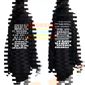 Catering Manager Retired Retirement Women Oversized Hoodie Back Print | Mazezy