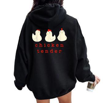 Chicken Tender Chicken Lady Farm Women Oversized Hoodie Back Print | Mazezy