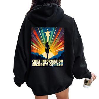 Chief Information Security Officer Female Hero Women Women Oversized Hoodie Back Print | Mazezy