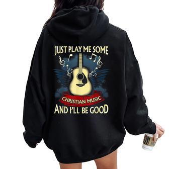 Christian Music Rock And Roll Retro Vintage Music Women Oversized Hoodie Back Print | Mazezy