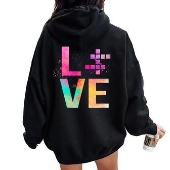 Colorful Crossword Puzzles Mom Crossword Puzzles Women Oversized Hoodie Back Print | Mazezy