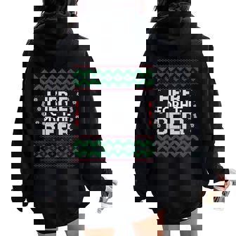 Cool Beer Holiday Ugly Christmas Sweater Women Oversized Hoodie Back Print - Monsterry